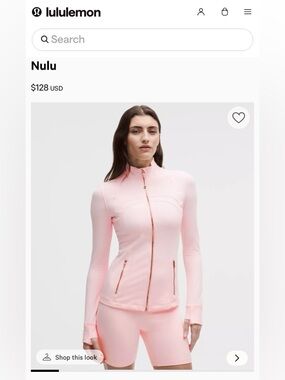 NEW! Lululemon Light Pink Nulu Zip-Up Jacket